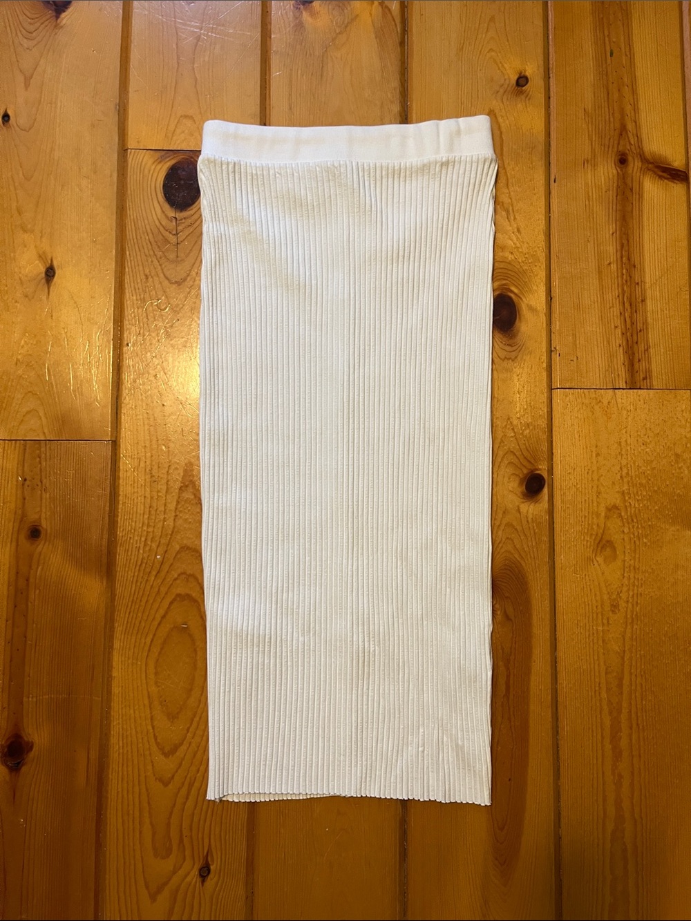 Robbed White Bodycon Skirt